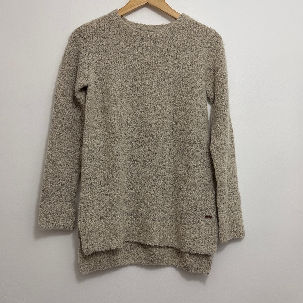 Roots Cream Textured Wool/Alpaca Blend Crew Neck Sweater